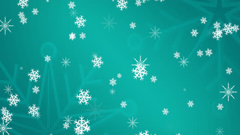 Animation-of-falling-snowflakes-on-blue-background