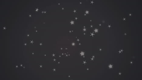 Digitale-Animation-Mehrerer-Sternsymbole,-Die-Vor-Blauem-Hintergrund-Schweben