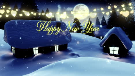 Animation-of-happy-new-year-text-over-winter-scenery