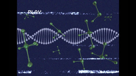 Animation-Von-DNA-Strängen-Und-Molekülen-Auf-Dem-Bildschirm-Mit-Wiedergabeoberfläche