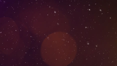 Animation-Von-Lichtpunkten-Und-Fallendem-Schnee-Auf-Schwarzem-Hintergrund