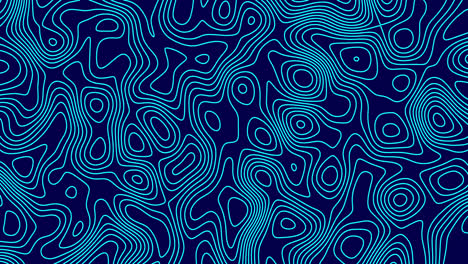 Animation-of-blue-line-trails-moving-in-hypnotic-motion-on-seamless-loop-on-blue-background