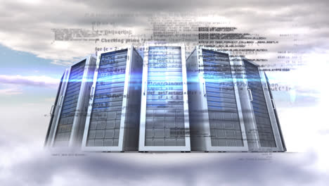 Animation-Der-Datenverarbeitung-über-Server-Und-Clouds
