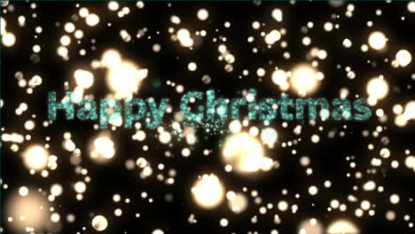 Animation-of-happy-christmas-text,-fireworks-and-glowing-stars