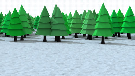 Animation-Von-Tannenbäumen-In-Der-Winterlandschaft