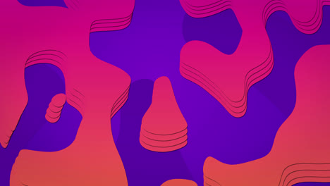 Animation-Von-Rosa-Und-Orangefarbenen-Organischen-Formen-Auf-Violettem-Hintergrund