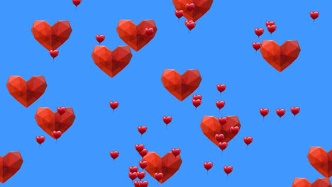 Animation-of-heart-icons-on-blue-background