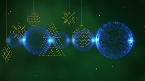 Animation-Von-Weihnachtsdekorationen-Auf-Grünem-Hintergrund