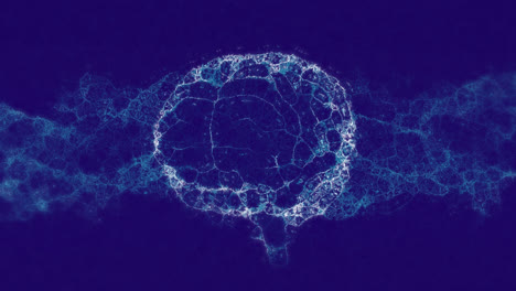 Animation-Eines-Digitalen-Gehirnmodells-Auf-Blauem-Hintergrund