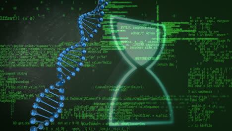 Animation-Eines-Sich-Drehenden-DNA-Strangs-über-Die-Datenverarbeitung