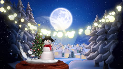 Animation-Eines-Winterballs-In-Einer-Winterlandschaft