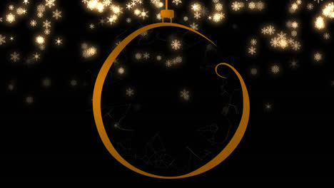 Animation-of-christmas-bauble-decoration-and-stars-falling