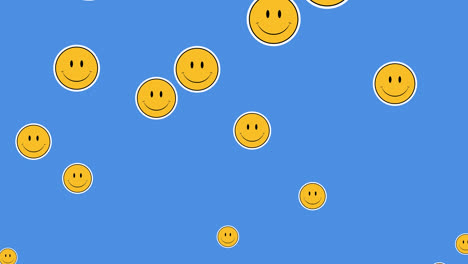 Animation-Von-Emoji-Symbolen-Auf-Blauem-Hintergrund