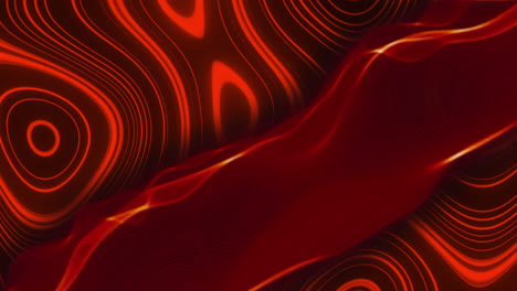 Animation-of-red-waves-over-red-background-with-waves