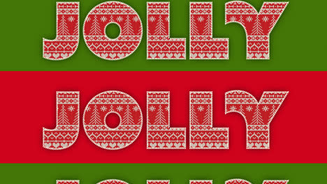 Animation-of-jolly-text-at-christmas-on-red-and-green-background