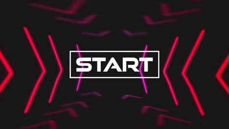 Animation-of-start-and-neon-lines-on-black-background