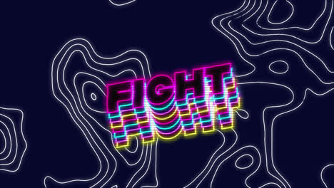Animation-of-fight-text-over-moving-lines