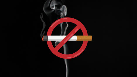 Digital-animation-of-no-smoking-symbol-icon-against-black-background