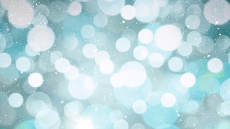 Animation-of-snow-falling-over-christmas-fairy-lights-in-background