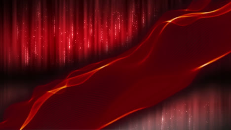 Animation-Von-Roten-Wellen-Auf-Rotem-Und-Schwarzem-Hintergrund
