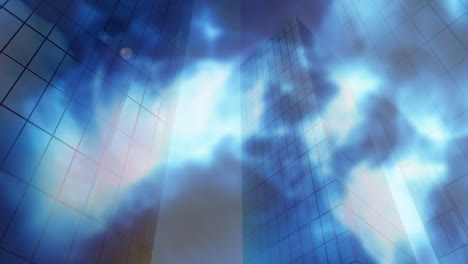 Animation-of-shapes-moving-over-cityscape
