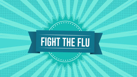 Animation-of-fight-the-flu-text-over-lines-on-green-background