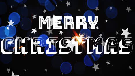 Animation-Eines-Frohe-Weihnachten-Textes-über-Lichtpunkten-Und-Fallenden-Sternen