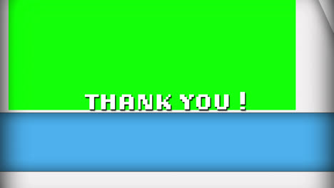Animation-of-thank-you-over-background-with-blue-and-green-geometrical-shapes