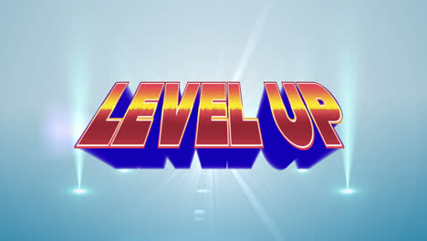 Animation-of-level-up-over-grey-background-with-lights