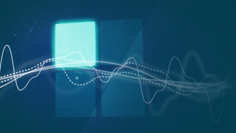 Animation-Der-Datenverarbeitung-Und-Ladeleiste-Auf-Blauem-Hintergrund