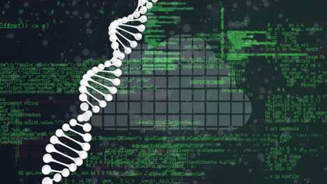 Animation-Eines-Sich-Drehenden-DNA-Strangs-über-Die-Datenverarbeitung