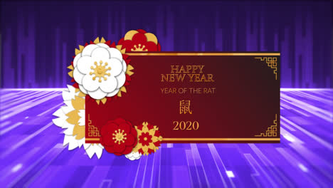 Animation-of-happy-new-year-text-over-moving-lines