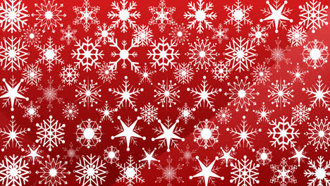 Animation-of-snowflake-christmas-pattern-on-red-background