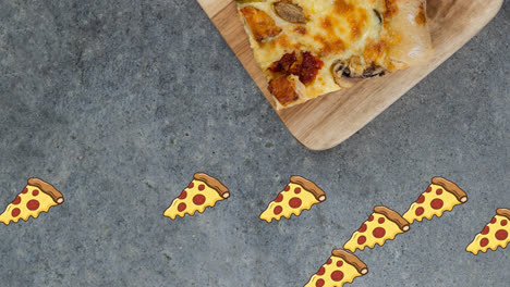 Animation-of-pizza-icons-over-fresh-pizza