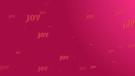 Animation-of-multiple-joy-texts-at-christmas-on-pink-background