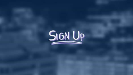 Animation-of-sign-up-text-over-blurred-background