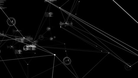 Animation-Des-Netzwerks-Von-Verbindungen-Mit-Der-Datenverarbeitung