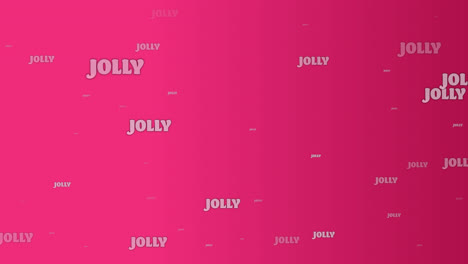 Animation-of-multiple-jolly-texts-at-christmas-on-pink-background