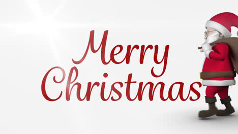 Animation-of-merry-christmas-text-over-santa-claus-waving