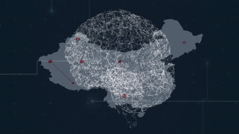 Das-Menschliche-Gehirn-Dreht-Sich-über-Einer-Karte-Der-USA-Und-Einem-Netzwerk-Von-Verbindungen-Auf-Blauem-Hintergrund