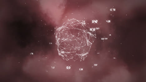 Animation-Eines-Netzwerks-Von-Verbindungen-Mit-Zahlen-Auf-Der-Ganzen-Welt