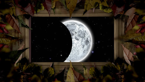 Animation-of-moon-eclipse-in-leaf-frame