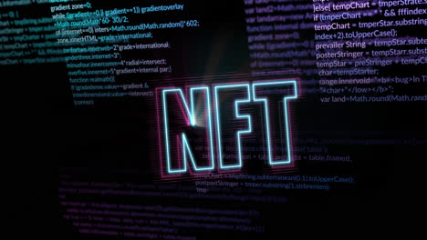 Animation-of-nft-over-data-processing-and-black-background