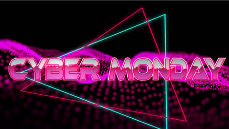 Animation-of-cyber-monday-text-over-moving-wave