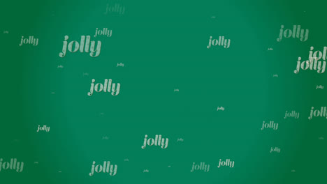 Animation-of-multiple-jolly-texts-at-christmas-on-green-background