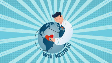 Digitale-Animation-Des-Banners-Zum-Weltgesundheitstag-Vor-Blauem-Radialem-Hintergrund