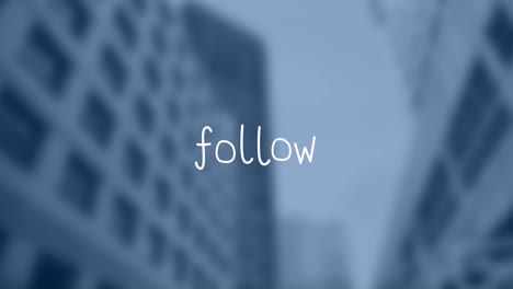Animation-of-follow-text-over-blurred-background