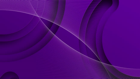 Animation-of-white-lines-and-purple-shapes-on-purple-background