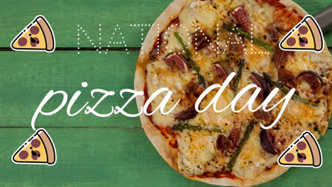 Animation-of-pizza-icons-and-national-pizza-day-text-over-fresh-pizza