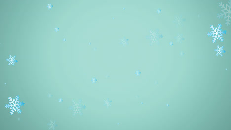 Animation-Eines-Weihnachtlichen-Schneeflockenmusters-Auf-Grünem-Hintergrund